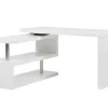 Uitschuifbaar Bureau Nicephore Ii - Wit Gelakt Mdf - Draaiend Blad 360°