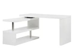 Uitschuifbaar Bureau Nicephore Ii - Wit Gelakt Mdf - Draaiend Blad 360°