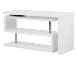 Uitschuifbaar Bureau Nicephore Ii - Wit Gelakt Mdf - Draaiend Blad 360°