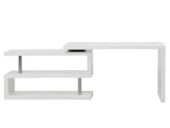 Uitschuifbaar Bureau Nicephore Ii - Wit Gelakt Mdf - Draaiend Blad 360°