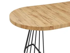 Uitschuifbare Eettafel 2 Tot 12 Plaatsen Van Mdf En Staal - Naturel En Zwart - Firela