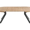 Uitschuifbare Eettafel 4 Tot 8 Plaatsen Van Mdf En Staal - Naturel En Zwart - Komoni