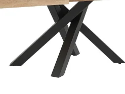 Uitschuifbare Eettafel 6 Tot 10 Plaatsen Van Mdf En Hevea - Naturel En Zwart - Catonav