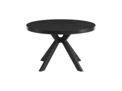 Uitschuifbare Eettafel 4 Tot 8 Personen Mdf En Staal Zwart Komoni