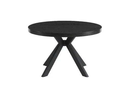 Uitschuifbare Eettafel 4 Tot 8 Personen Mdf En Staal Zwart Komoni