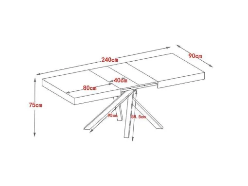 Uitschuifbare Eettafel 6 Tot 10 Plaatsen Van Mdf En Hevea - Naturel En Zwart - Catonav