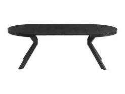 Uitschuifbare Eettafel 4 Tot 8 Personen Mdf En Staal Zwart Komoni