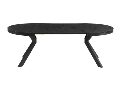 Uitschuifbare Eettafel 4 Tot 8 Personen Mdf En Staal Zwart Komoni