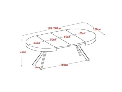 Uitschuifbare Eettafel 4 Tot 8 Plaatsen Van Mdf En Staal - Naturel En Zwart - Komoni