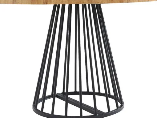 Uitschuifbare Eettafel 2 Tot 12 Plaatsen Van Mdf En Staal - Naturel En Zwart - Firela