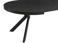 Uitschuifbare Eettafel 4 Tot 8 Personen Mdf En Staal Zwart Komoni