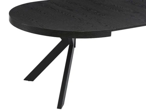 Uitschuifbare Eettafel 4 Tot 8 Personen Mdf En Staal Zwart Komoni