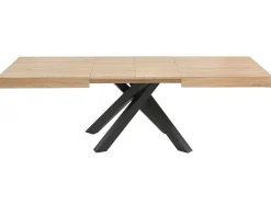 Uitschuifbare Eettafel 6 Tot 10 Plaatsen Van Mdf En Hevea - Naturel En Zwart - Catonav