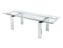 Uitschuifbare Eettafel Lubana - Gehard Glas En Metaal - 8 Tot 10 Personen