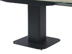 Uitschuifbare Eettafel Voor 4 Tot 8 Personen In Keramiek, Gehard Glas, Metaal En Mdf - Lichte Houtlook En Zwart - Taloza