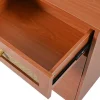 Uitschuifbare Kaptafel - 8 Laden En 1 Spiegel Met Led - Retrostijl - Bruin (Kruk Niet Inbegrepen)