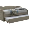 Uitschuifbare Slaapbank 2 X 90 X 190 Cm - Velours - Beige - Lenvia