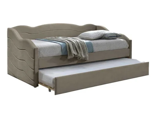Uitschuifbare Slaapbank 2 X 90 X 190 Cm - Velours - Beige - Lenvia