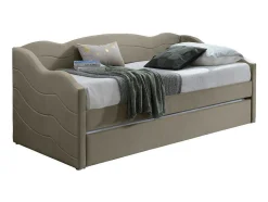 Uitschuifbare Slaapbank 2 X 90 X 190 Cm - Velours - Beige + Matras - Lenvia