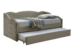 Uitschuifbare Slaapbank 2 X 90 X 190 Cm - Velours - Beige + Matras - Lenvia