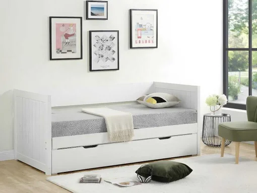 Uitschuifbed Met Opbergruimte - 90 X 190 Of 174 X 190 Cm - Wit - Alfiero