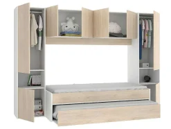 Uitschuifbed Selena - 90 X 190 Cm - Kleur: Eiken En Wit