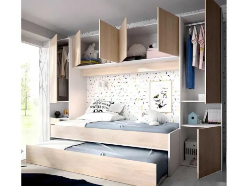 Uitschuifbed Selena - 90 X 190 Cm - Kleur: Eiken En Wit