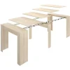 Uittrekbare Sidetabletafel Onega - 10 Personen - 4 Verlengstukken - Kleur: Eiken