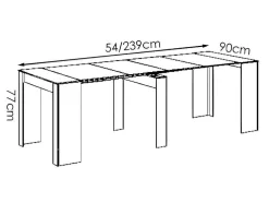 Uittrekbare Sidetabletafel Onega - 10 Personen - 4 Verlengstukken - Kleur: Eiken