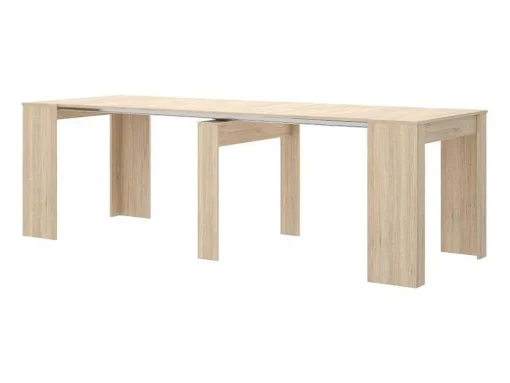 Uittrekbare Sidetabletafel Onega - 10 Personen - 4 Verlengstukken - Kleur: Eiken