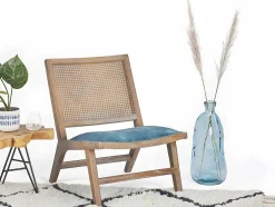 Vaas Dame-Jeanne Van Gerecycleerd Glas Pyrite H. 51 Cm - Transparant Blauw
