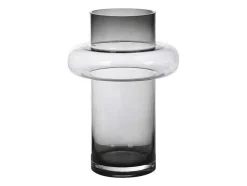 Vaas Van Getint Glas - D20,5 X H30 Cm - Glas - Gerookt Grijs - Valoit