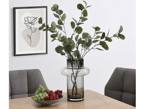 Vaas Van Getint Glas - D20,5 X H30 Cm - Glas - Gerookt Grijs - Valoit