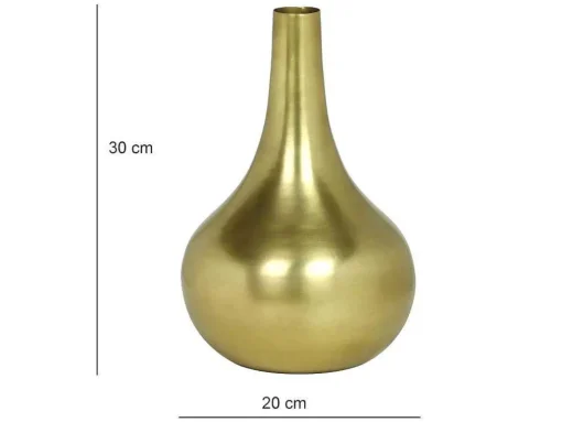 Vaas Van Goudkleurig Metaal - H30 Cm - Afwerking Van Antiek Messing - Gizeh