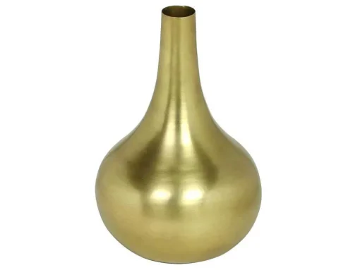 Vaas Van Goudkleurig Metaal - H30 Cm - Afwerking Van Antiek Messing - Gizeh