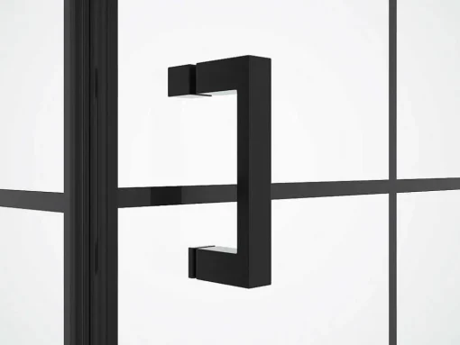 Vast Douchescherm Met Matzwarte Taatsdeur - 80 X 80 X 190 Cm - Caparica