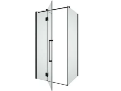 Vast Douchescherm Met Matzwarte Taatsdeur In Industriele Stijl - 80 X 100 X 190 Cm - Princeton
