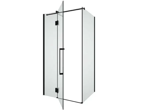Vast Douchescherm Met Matzwarte Taatsdeur In Industriele Stijl - 80 X 100 X 190 Cm - Princeton
