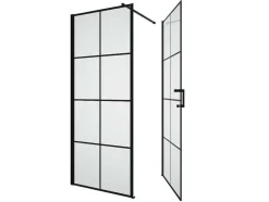 Vast Douchescherm Met Matzwarte Taatsdeur - 80 X 80 X 190 Cm - Caparica