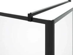 Vast Douchescherm Met Matzwarte Taatsdeur - 80 X 80 X 190 Cm - Caparica