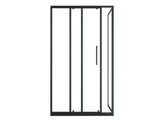 Vast Douchescherm Met Schuifdeur Met Industriele Stijl - Mat Zwart - 120 X 80 X 195 Cm - Toroni