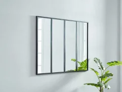 Vensterspiegel Industriele Stijl Dudley - Ijzer - 4 Delen - H120 X B90 Cm