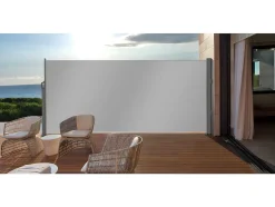 Verduisterend Textiel Paneel Suela - Grijs - Uittrekbaar - L300 X H180 Cm