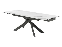Verlengbare Eettafel 6 Tot 10 Plaatsen Van Keramiek En Metaal - Wit Marmereffect En Antraciet - Corema Van Pascal Morabito