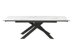 Verlengbare Eettafel 6 Tot 10 Plaatsen Van Keramiek En Metaal - Wit Marmereffect En Antraciet - Corema Van Pascal Morabito