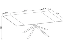 Verlengbare Eettafel 6 Tot 10 Plaatsen Van Keramiek En Metaal - Wit Marmereffect En Antraciet - Corema Van Pascal Morabito