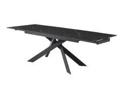 Verlengbare Eettafel 6 Tot 10 Plaatsen Van Keramiek En Metaal - Wit Marmereffect En Antraciet - Corema Van Pascal Morabito