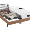 Verstelbaar Relaxbed Met Contactplaatjes En Latten En Matras Met Vormgeheugen En Bamboe Damysos Van Naturea - Motors Okin - 2X80X200 Cm - Eiken