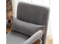 Verstelbare Converteerbare Gewatteerde Fauteuil Van Katoenen Stof - Grijs