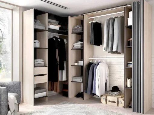Verstelbare Kledingkast Dorian - L164/234 Cm - Eiken En Antraciet